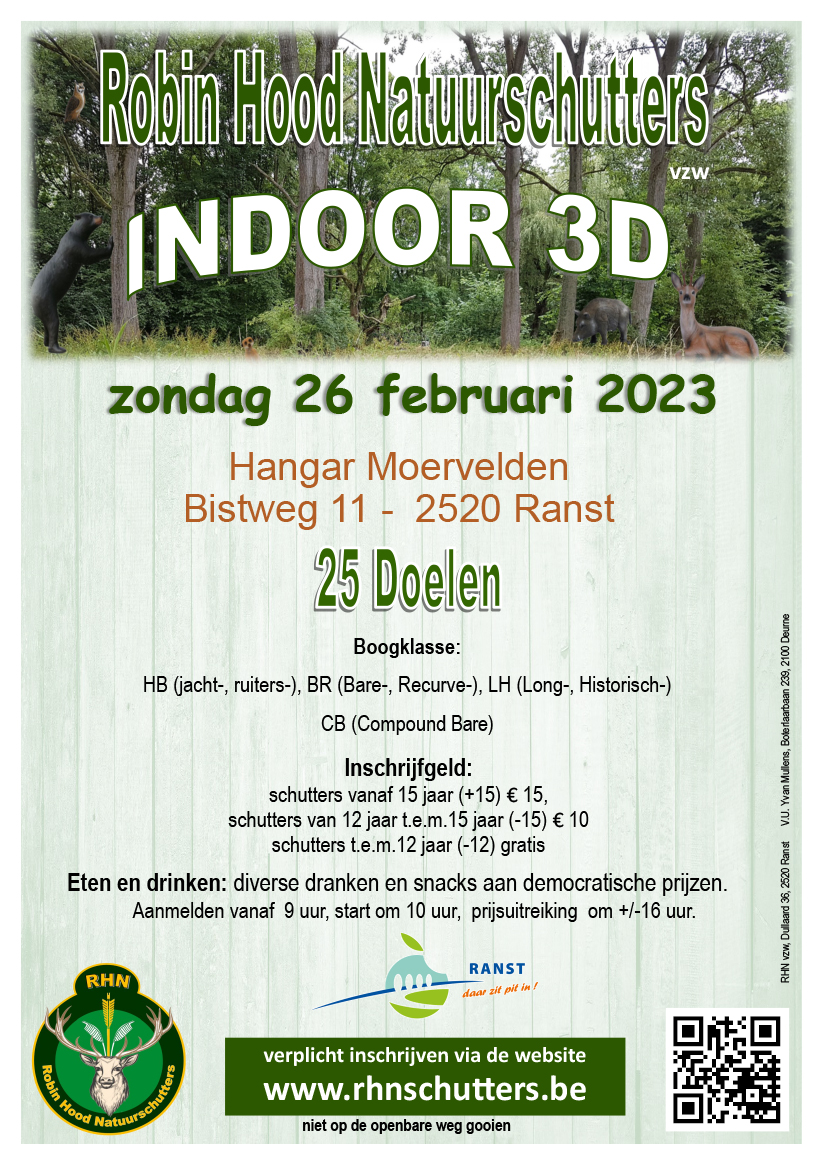 Uitnodiging Robin Hood Natuurschutters Indoor 3D 2023