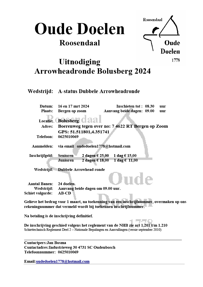 Uitnodiging Arrowhead 2024