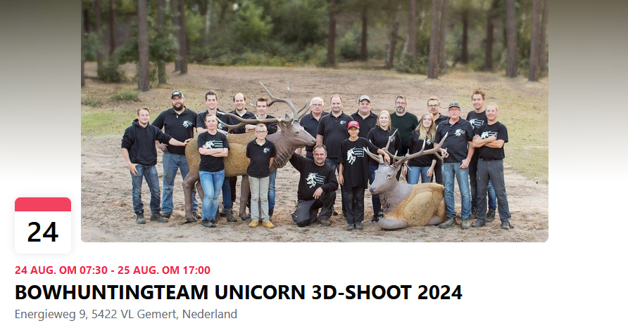 Aankondiging Bowhuntingteam Unicorn 3D Shoot 2024