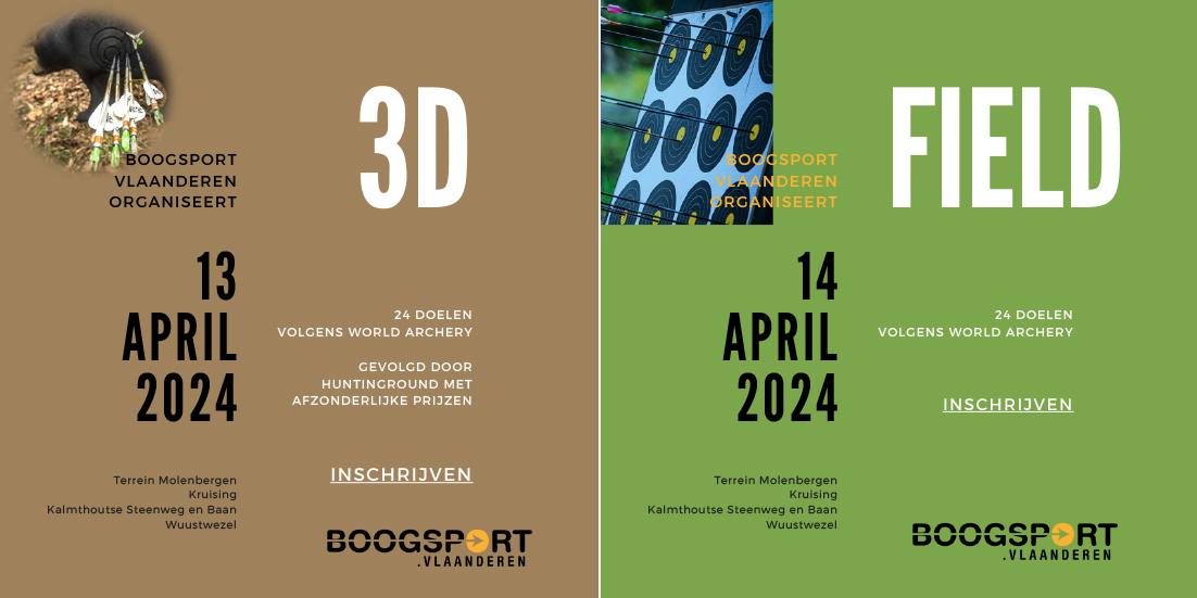 Uitnodiging 3D en Field Boogsport Vlaanderen 2024